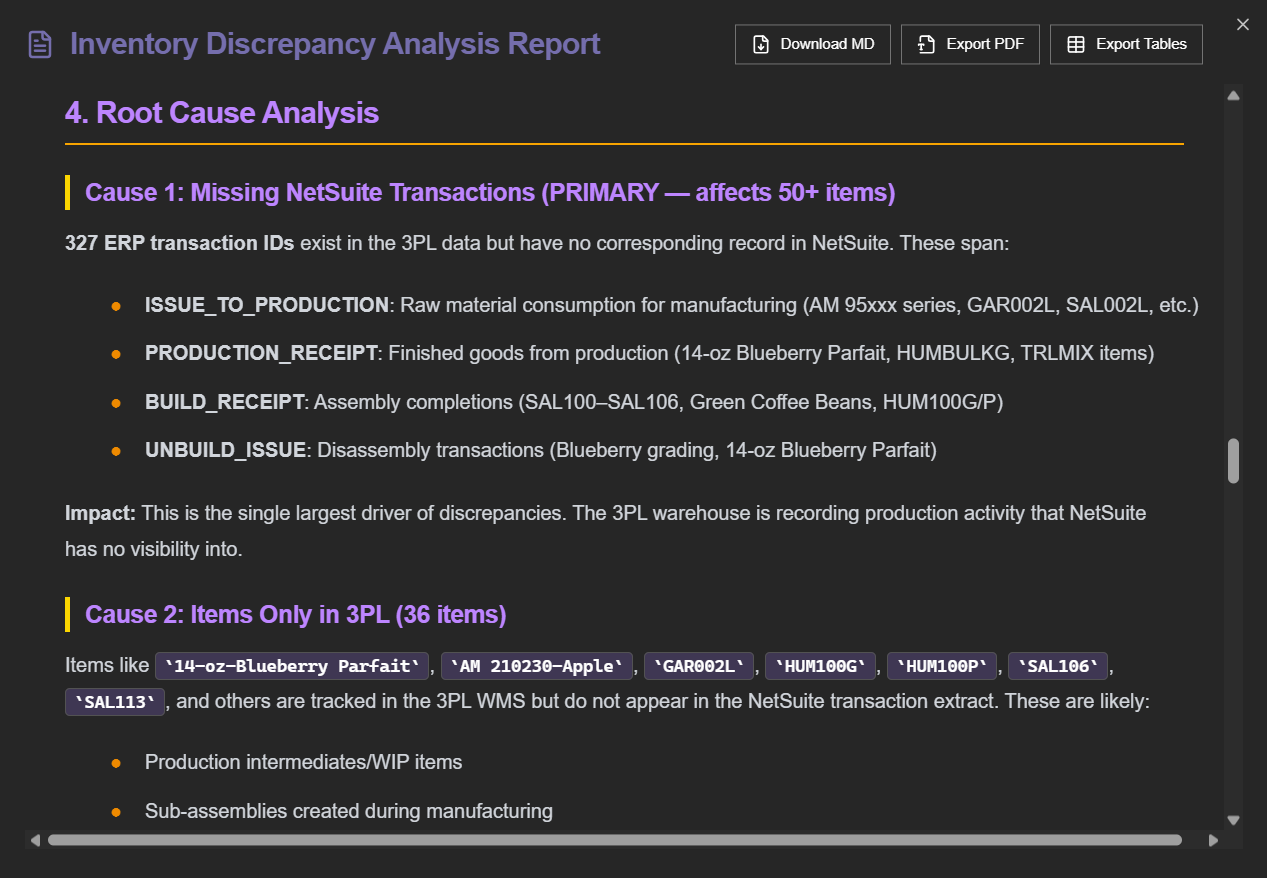 3PL to NetSuite Reconciliation screenshot 1