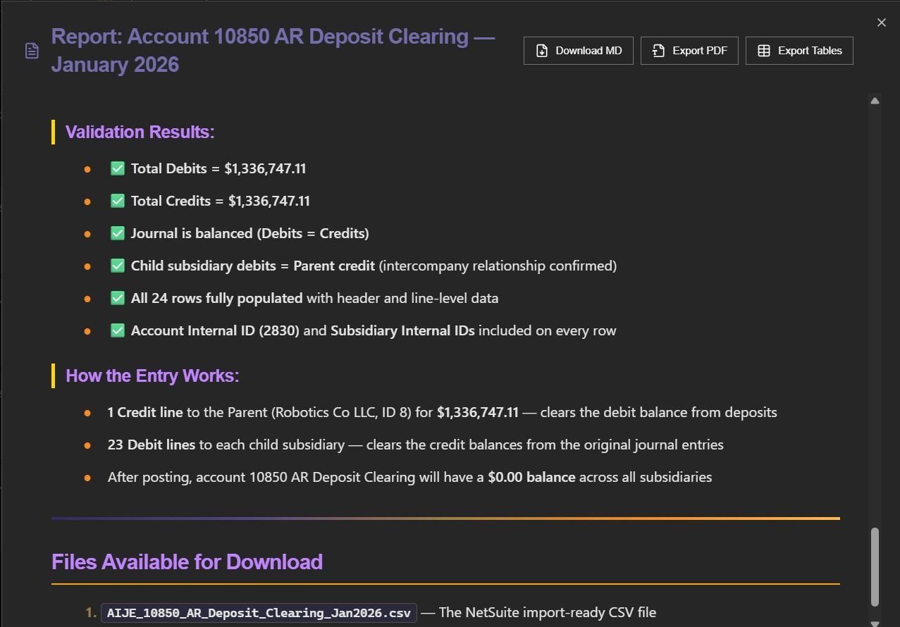 Automated Journal Entry Creation screenshot 1