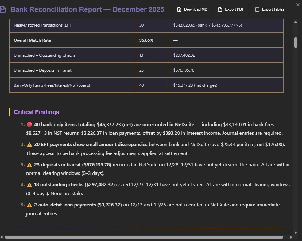 Bank Reconciliation screenshot 1