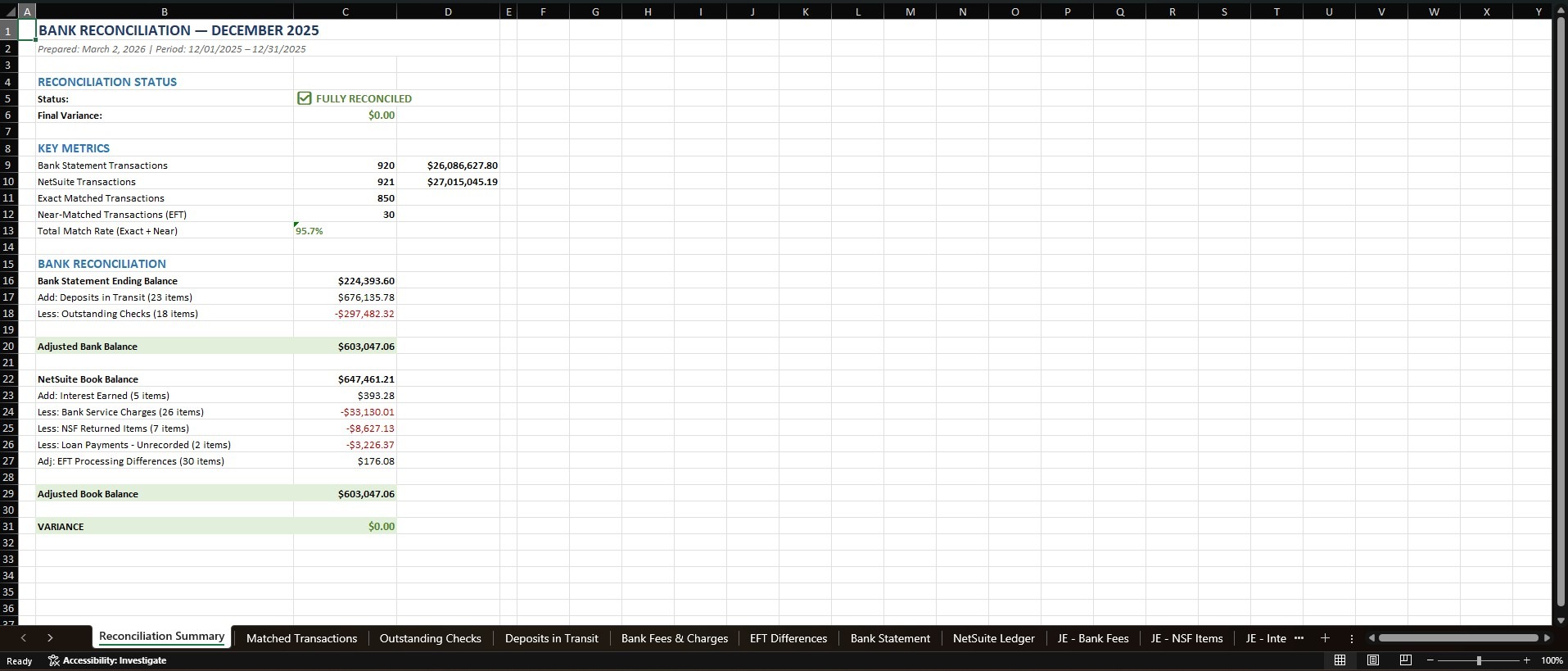 Bank Reconciliation screenshot 2