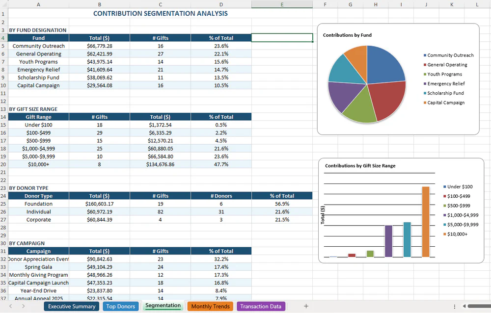 Donor Contribution Summary screenshot 2