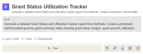 Grant Status Utilization Tracker screenshot 1