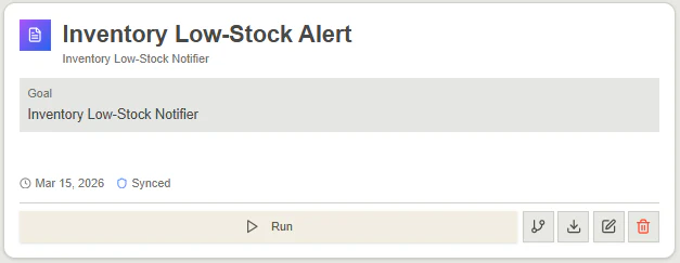 Inventory Low-Stock Notifier screenshot 1