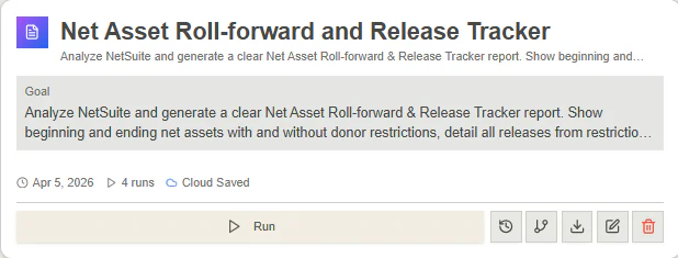 Net Asset Roll-forward and Release Tracker screenshot 1