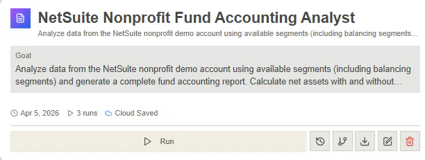 NetSuite Nonprofit Fund Accounting Analyst screenshot 1